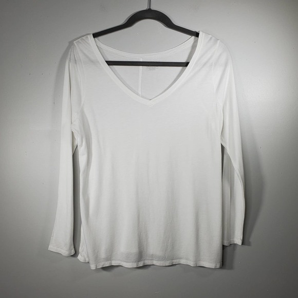 Lane Bryant 3/4 Sleeve V-Neck Tee Shirt White Size 14/16 - Picture 6 of 6